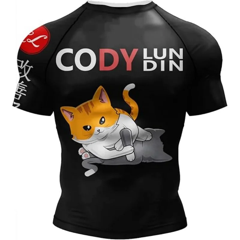 

2025 Spring and Summer New Men's Fitness 3D Pattern Printed T-Shirt, Casual Short Sleeve T-Shirt Vacation T-Shirt
