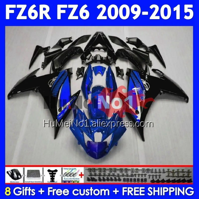 Body For YAMAHA FZ 6R FZ-6R FZ6 FZ6N Metallic Blue 372No.15 FZ6R 09 10 11 12 13 14 15 2009 2010 2011 2012 2013 2014 2015 Fairing