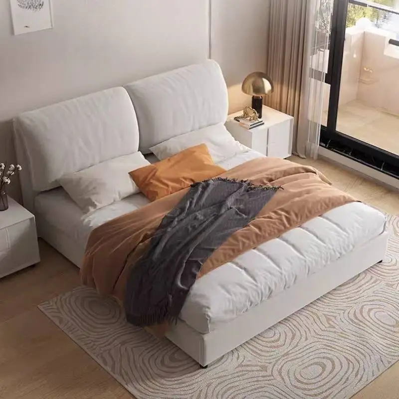 Wooden Base Double Bed Australia White Insert Luxury Storage Bedroom Double Bed Full Size Adults Schlafzimmer Bett Furniture