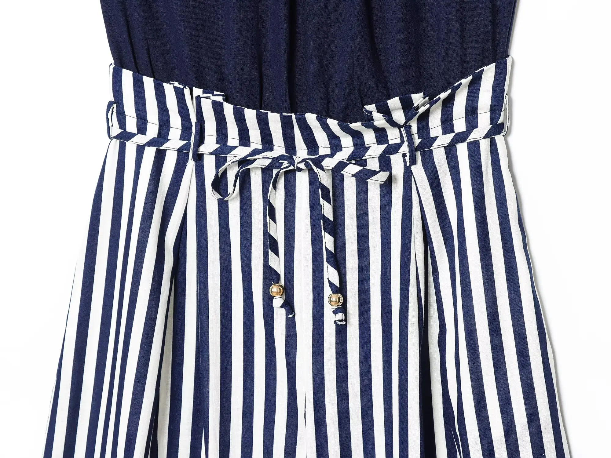 KONDALA 2025 シックな女性用ロングストライプジャンプスーツ ハイウエストジッパーサッシュ パッチワークボディスーツ ワイドレッグ エレガントな教師用プレイスーツ