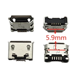 50pcs 5.9mm Micro USB Jack Connector DIP2 USB Charging socket For Nokia 8600 Lenovo A60 A366T PAD A1 07 A520 A288T A500 A750