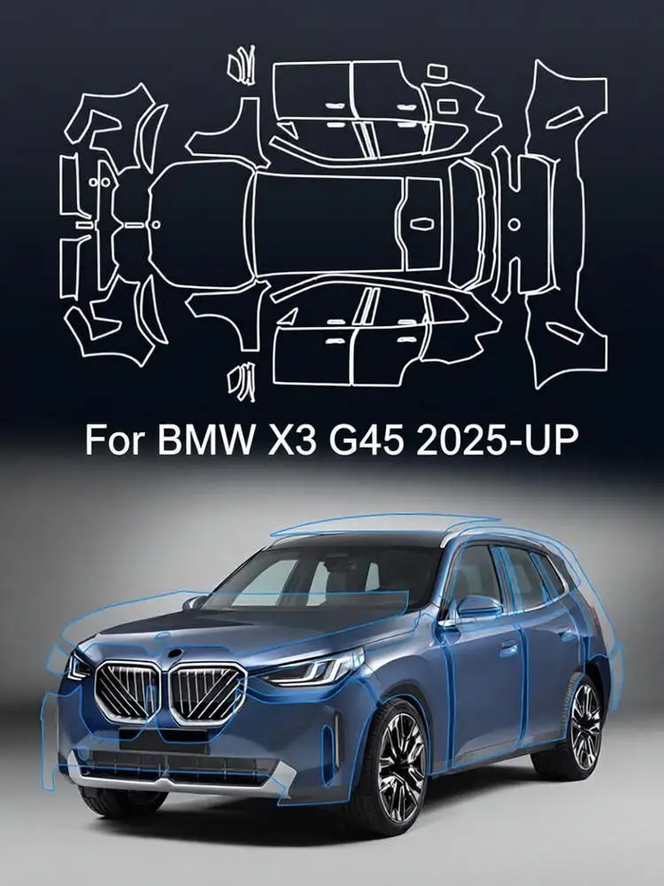 

Защитная пленка из ТПУ 8.5 Mil для кузова BMW X3 M50M Sport 30 G45 2025-UP, предварительно вырезанная, прозрачная, антицарапийная