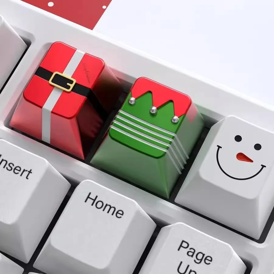 Luminkey Christmas Keycaps Mini Metal Santa Claus Mechanical keyboard Keycaps Custom Keyboard PC Game Accessories Christmas Gift