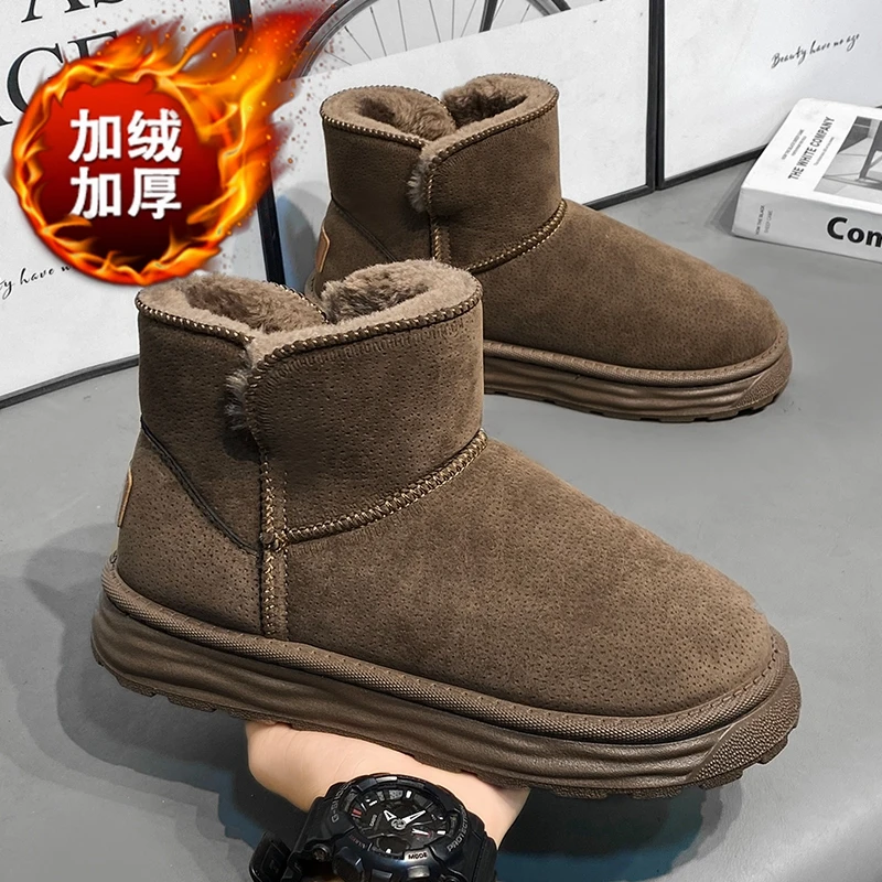 CYYTL Winter Mens Snow Shoes Fur Warm Casual Outdoor Leather Sneakers Sport Platform Hiking Designer Luxury Loafers Boots Tennis