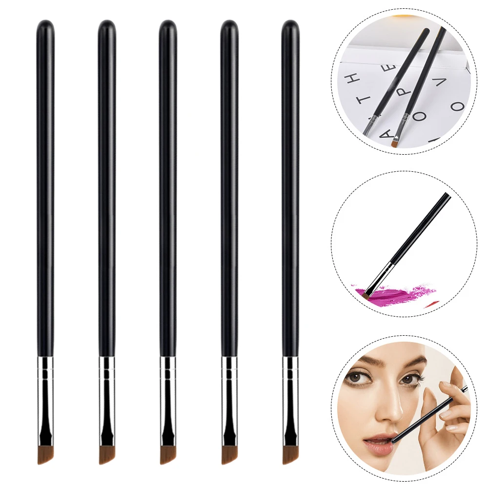 

5Pcs Eyebrow Makeup Brush Lightweight Wooden H Eyeliner Color Travel Friendly Practical Durable Design Cosmetics