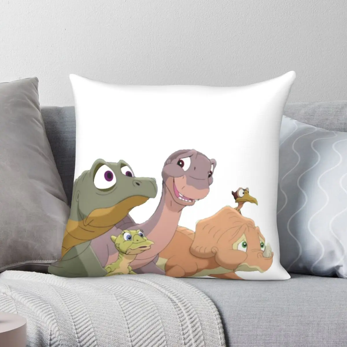 

The Land Before Time Square Pillowcase Polyester Linen Velvet Creative Zip Decor Throw Pillow Case Home Cushion Cover