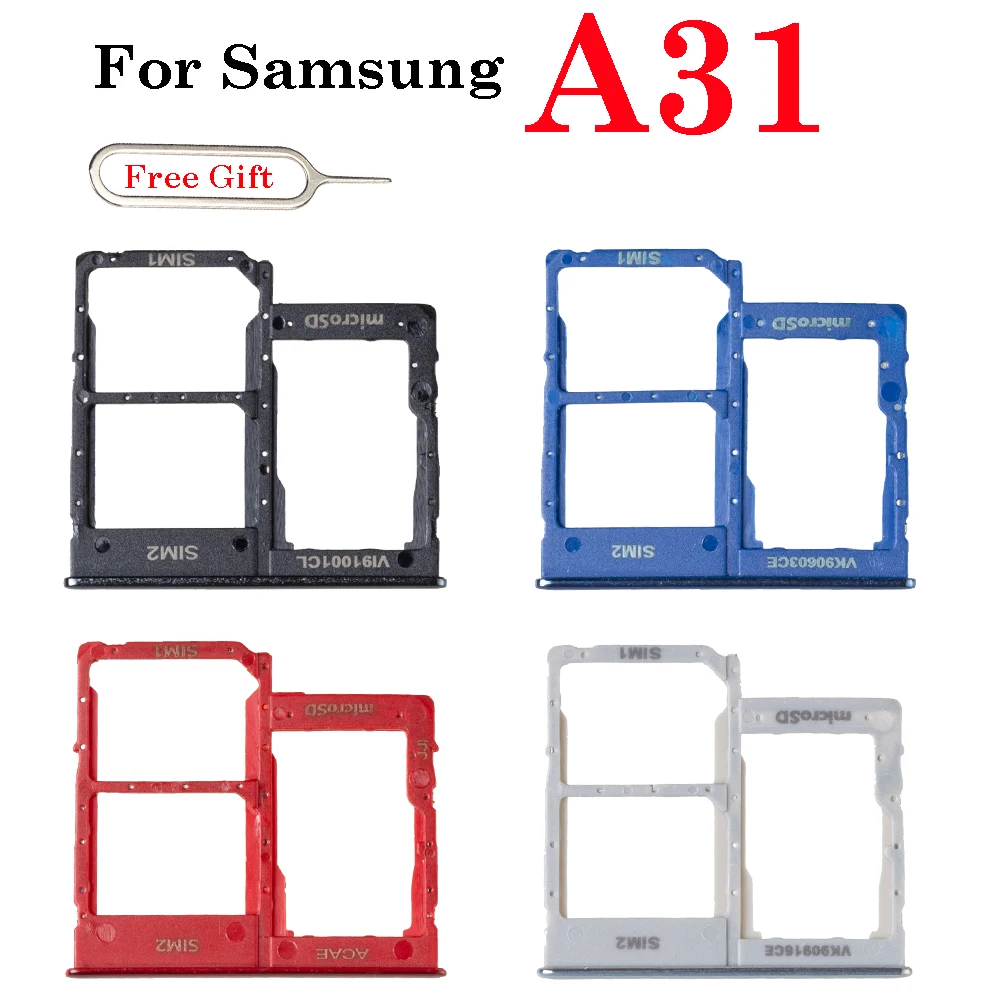 1Pcs SIM Card Chip Tray For Samsung Galaxy A31 A315F Dual Micro SD SIM Card Tray Holder Reader Slot