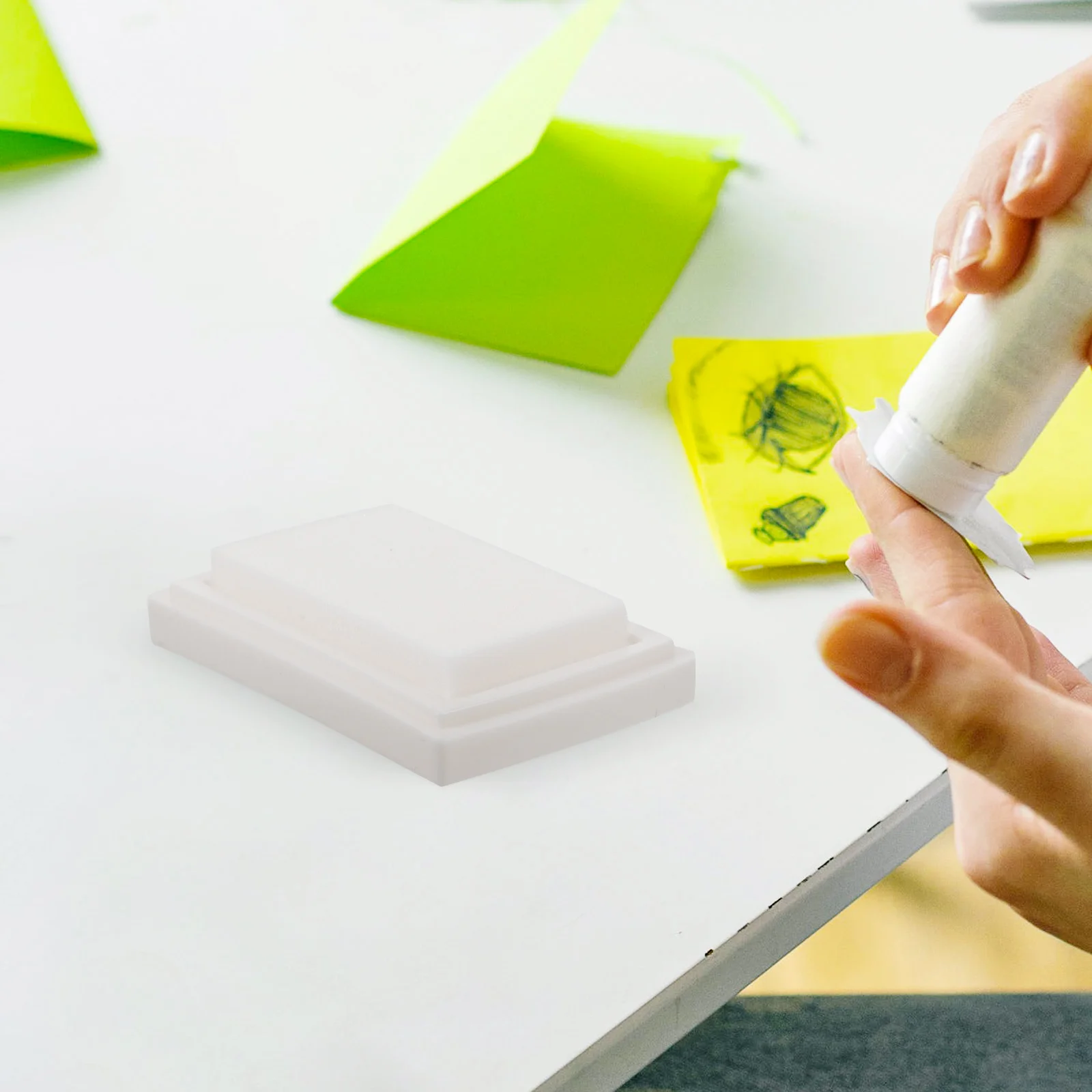 

10 Pcs Blank Ink Pad High Density Sponge Washable Stamp Pads for Classroom Finger Print Card Making Office Supplies
