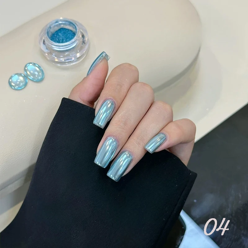 Superhelder Purple Blue Series Magic Mirror nagelpoeder - Anti-melt langdurige nagelkunst, paarsblauw gekleurde metallic glitter