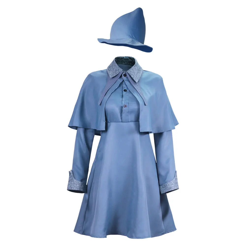 Wizard School Witch Fleur Isabelle Delacour Cosplay Costume Beauxbaton Magic Women School Uniform Hat Dress Suit Adults Children