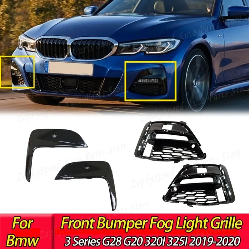 

Front Bumper Fog Light Grille Grill Amp Frame Radiator Car Trim Mesh For BMW 3 Series G28 G20 320I 325I 2019-2020 For Body Kits
