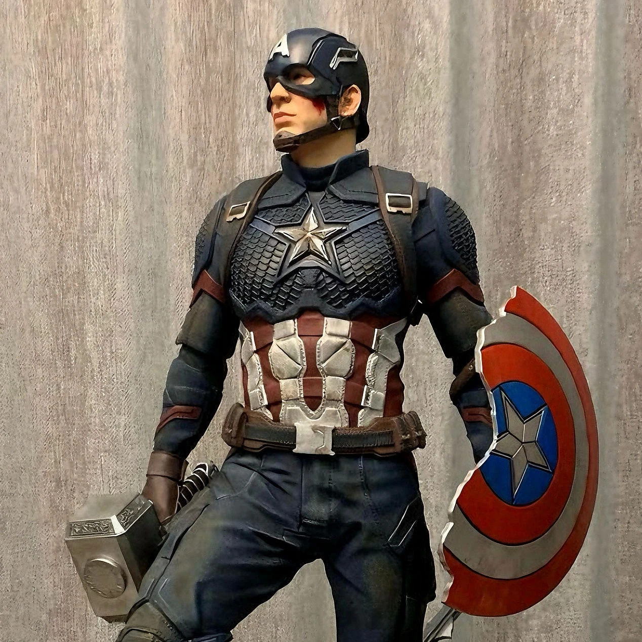 Marvel Captain America Action Figure 42cm Oversized Avengers Double Headed Statue Collectible Decoration Gift For Adult Fans - view 3