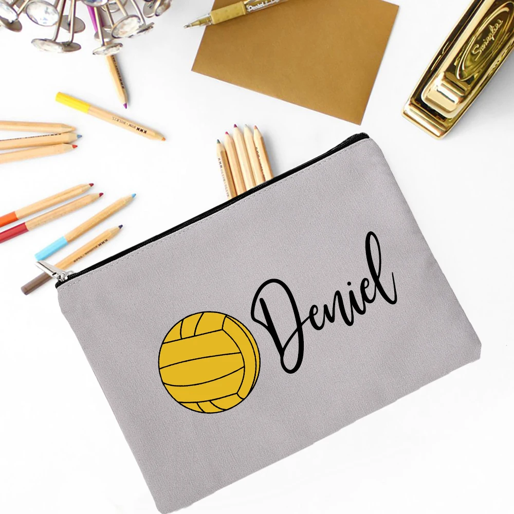 Bolsa de lápices de fútbol personalizada, estuche de lápices con nombre personalizado, suministros de papelería escolar, bolsas de almacenamiento,