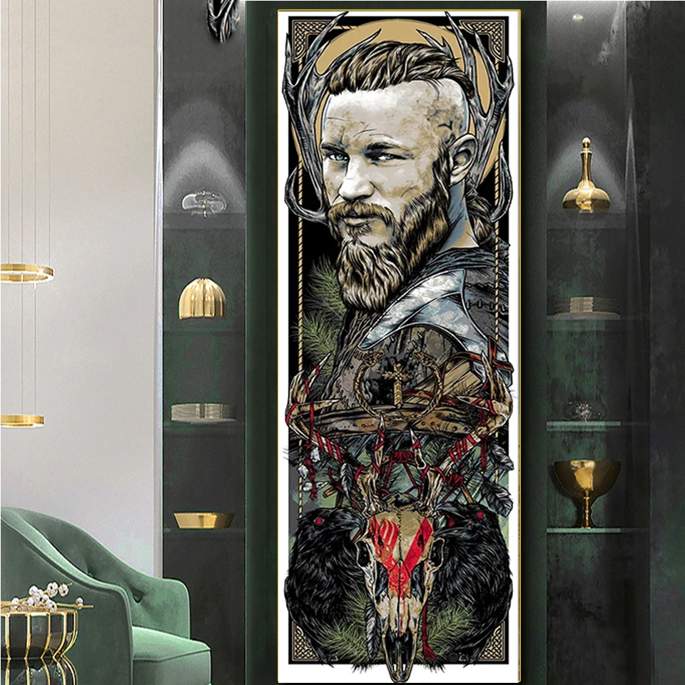 Large Diamond Painting Viking Ragnar Lothbrok Picture Series Diamond Mosaic Set Cross Stitch Embroidery Inspirational Gift X473