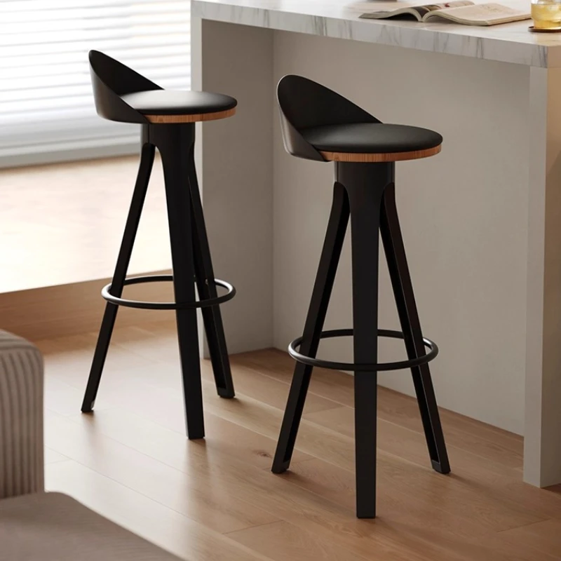 

Bar chair Nordic simple home high chair wabi-sandy wind designer bar chair light luxury front desk bar stool