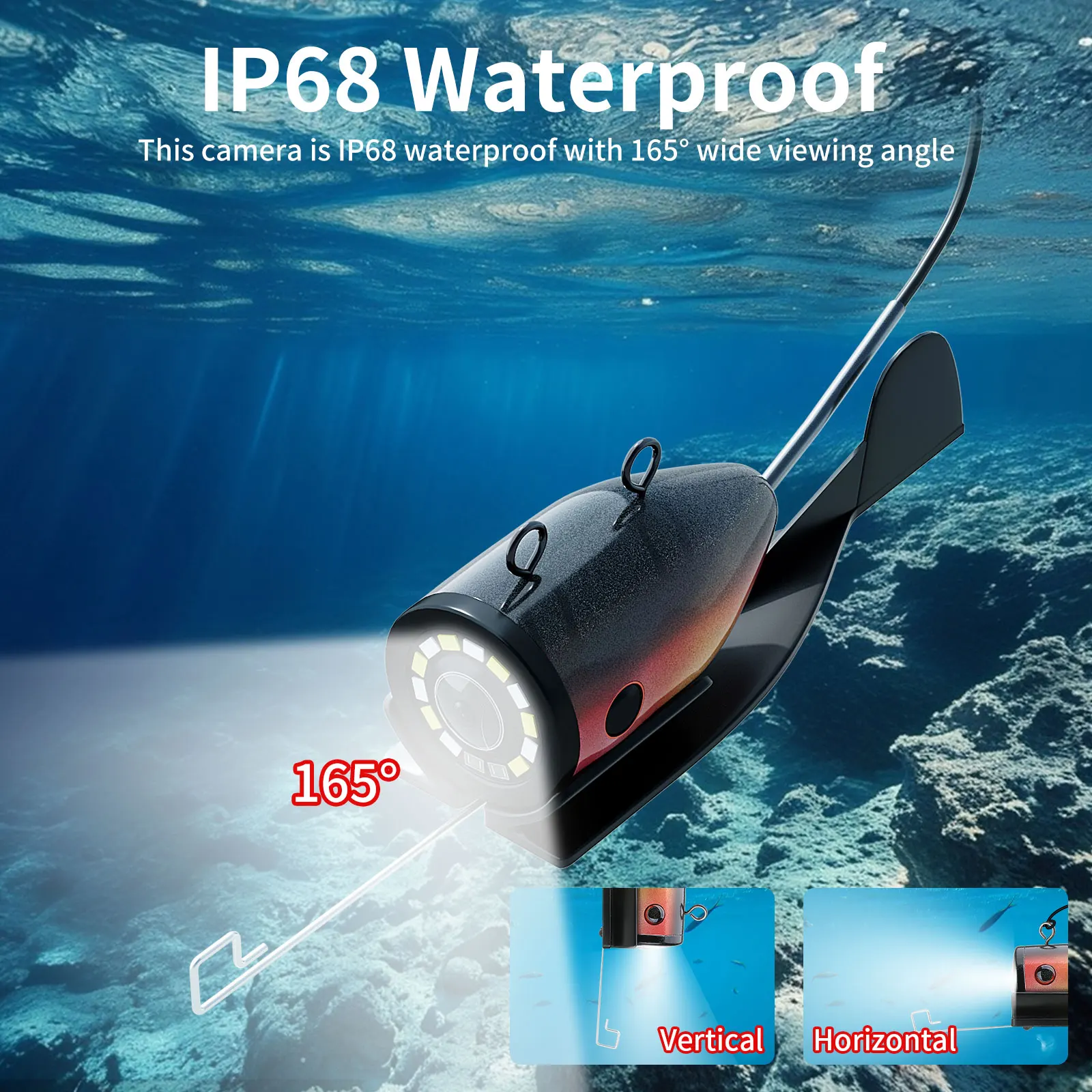 Underwater Fishing Camera - 15/30/50M Cable Fish Finder ,8500mAh Battery,  1200TVL Resolution, 6 White & 6 Infrared LEDs - view 3