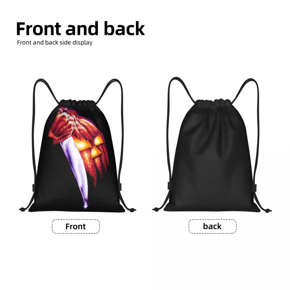 Michael Myers Drawstring Bag Men Women Portable Sports Gym Sackpack Halloween Bloods Shopping Storage Backpacks