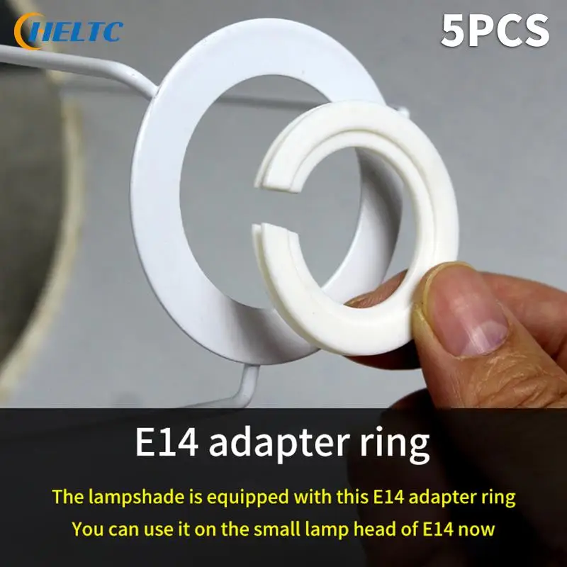 White Lamp Covers Accessories 5PCS Lamp Shade For E27 To E14 Light Shades Socket Reducing Ring Adapter Washer