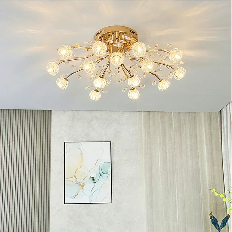 

NIU Modern LED Crystal Chandelier Living Room Bedroom Kitchen Indoor Lighting G9 Bulb Glossy Ceiling Lamp Factory Direct Sales