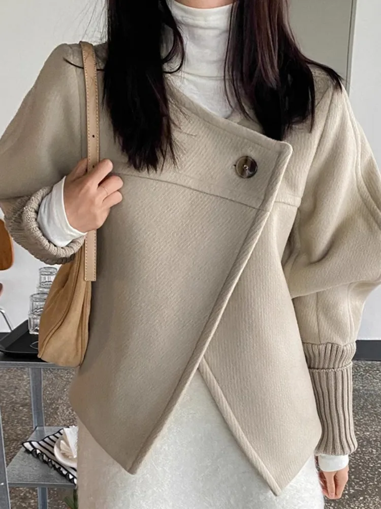 2024 Fashion Patchwork Jackets for Women Winter Clothing Double-breasted Thicked Warm Y2k Tops New Casual Korean Coat Ropa Mujer