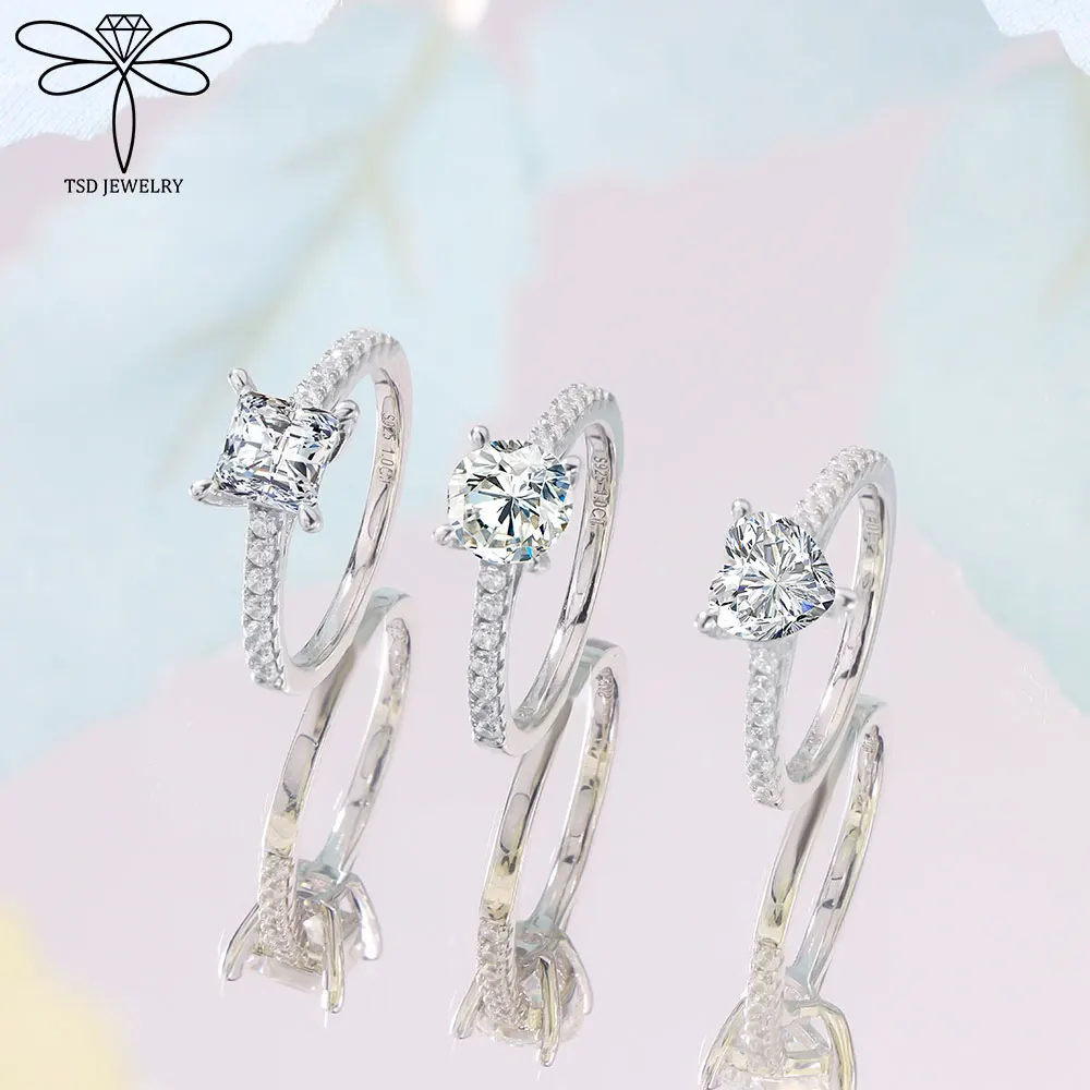 

1.0 Carat Moissanite Diamond Engagement Ring 925 Sterling Silver with Certification for Women Wedding Fine Jewelry