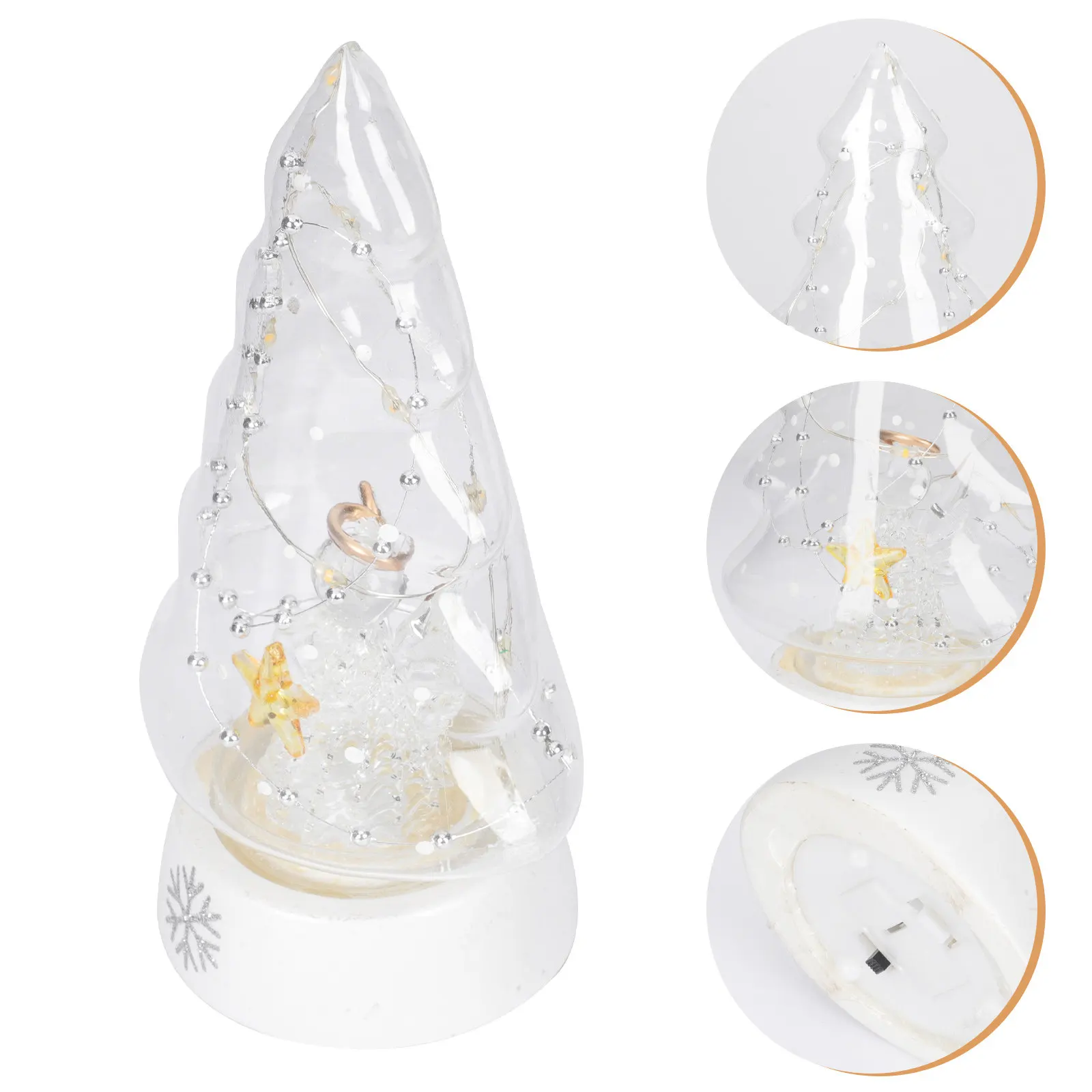

1Pcs Desktop Creative Night Light Glass Lamp Small Night Lamp Warm Light Lovely Decorative Glass Ornament Bedroom Adornment
