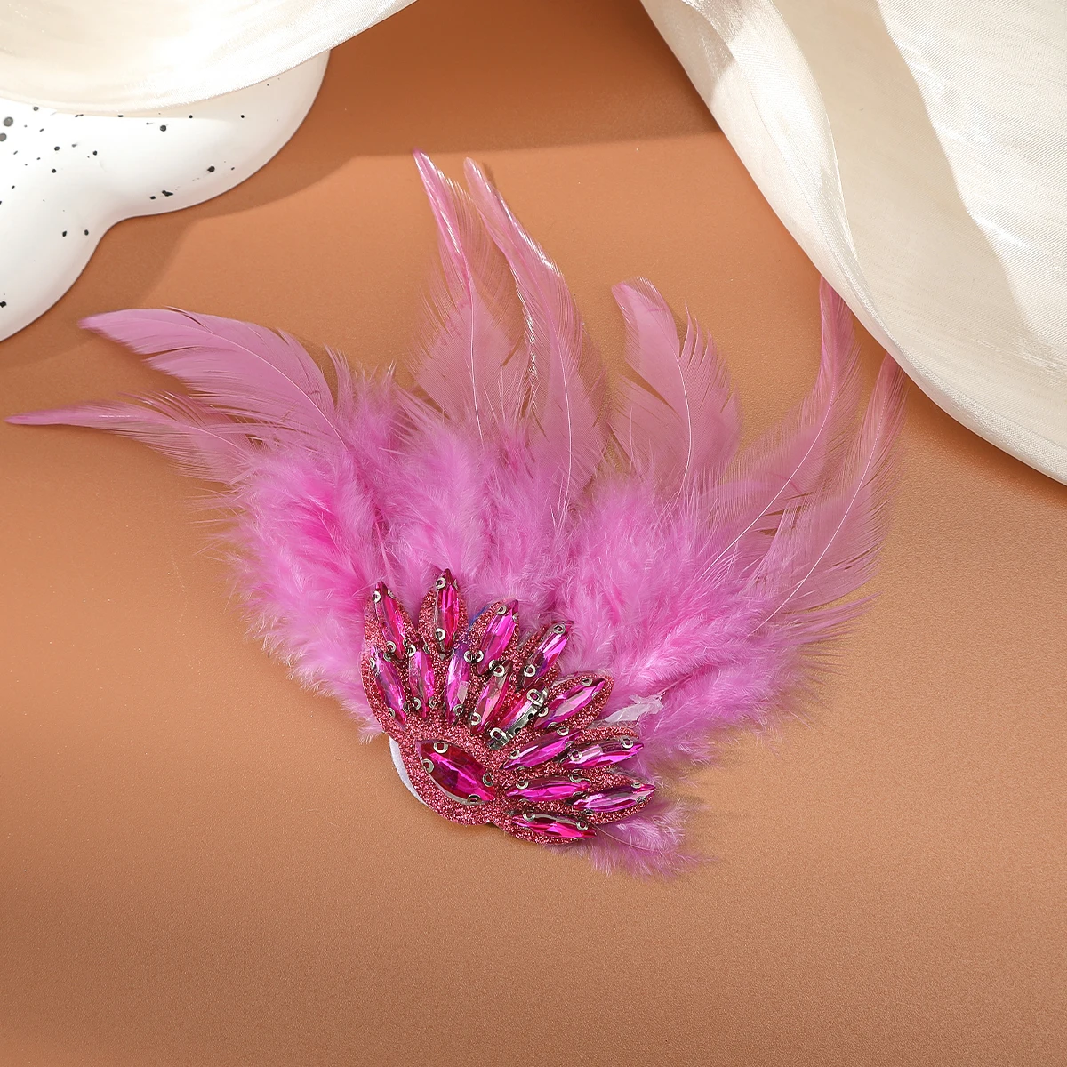 AWAYTR Diamond Feather Hairpin Artificial Hair Clips Girl Hair Accessories Mother\'s Day Gift Valentine Headwear