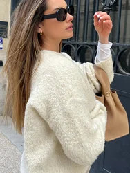 Casual Knitted Cardigan for Women O-neck Single Breasted Long Sleeve Sweater 2024 Autumn New Chic Lady Knitwear Outerwears