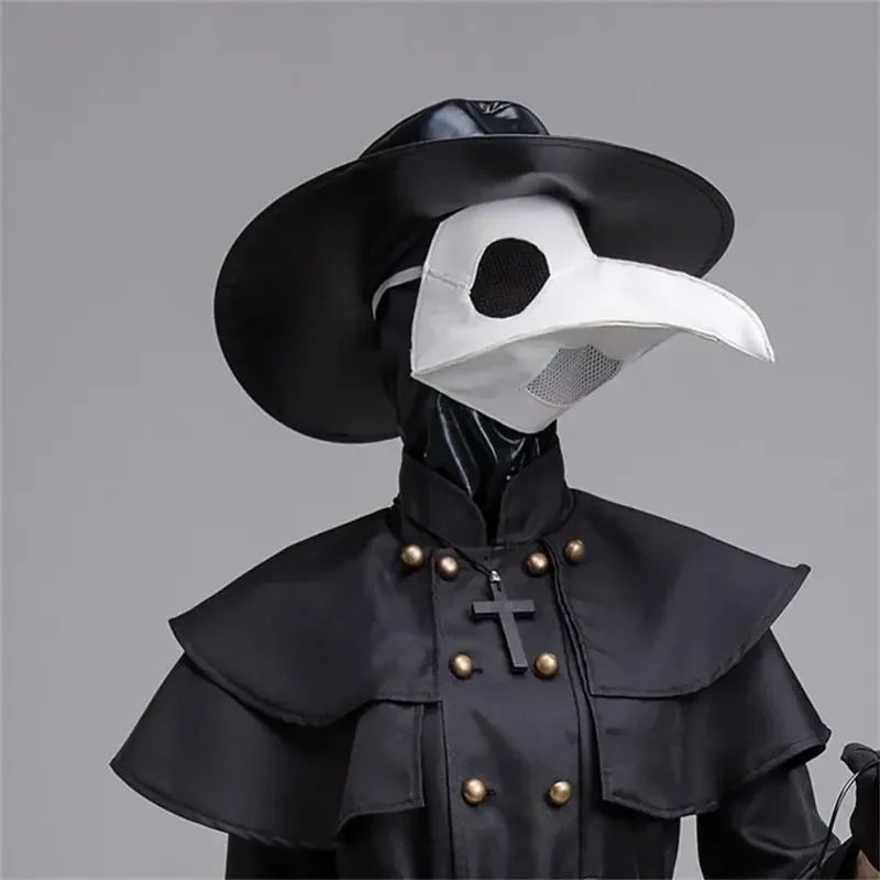 Halloween Medievale Cappuccio Veste Dottore della Peste Costume Maschera Cappello Per Gli Uomini Monaco Adulto Cosplay Steampunk Sacerdote Horror Mago Mantello MN4