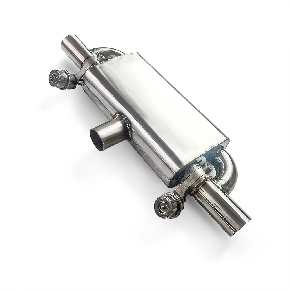 Universal valve muffler made of stainless steel with vacuum valve exhaust system, intake pipe diameter 63mm, 70mm, 76mm