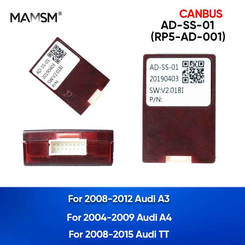 

MAMSM Car Radio Canbus Box For Audi A3 A4 TT 2008 2009 2010 2012 2013 2014 2015 2016 2017 2018 2019 Decoder Adapter AD-SS-01