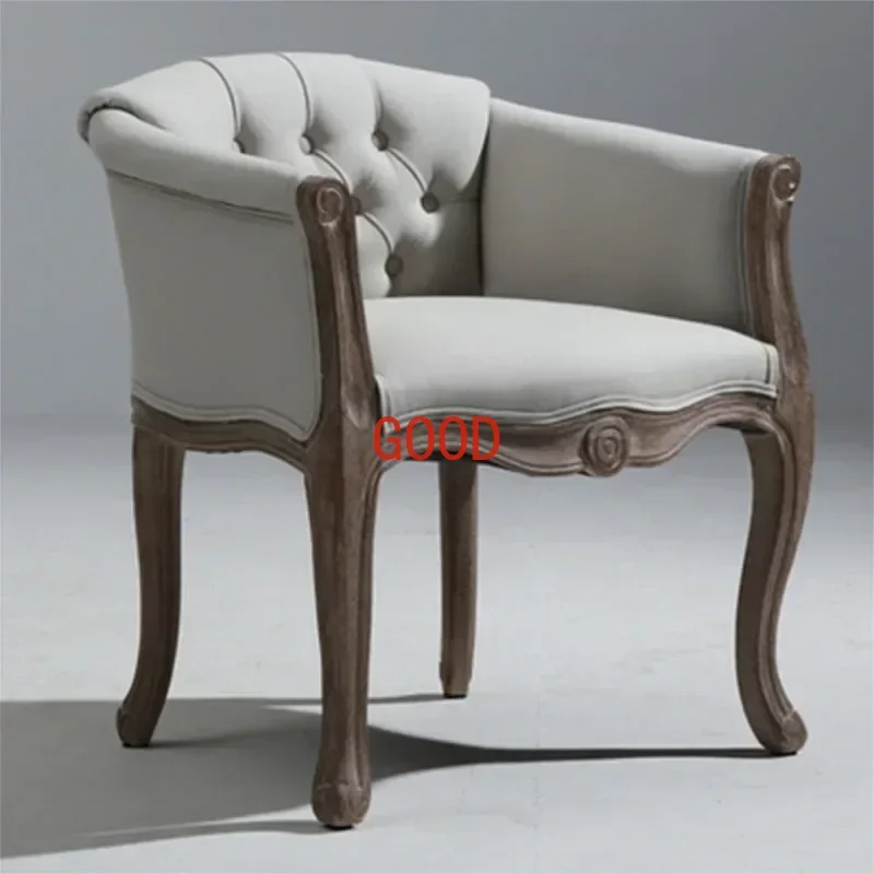 European and American retro solid wood high-grade study  Club coffee bar leisure chair Wai chair balcony single