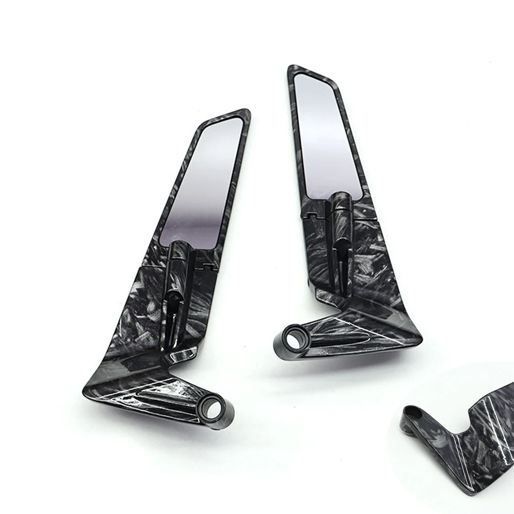 

Motorcycle accessories universal rearview mirror wing rotatable aluminum blue glass mirror 8/10mm