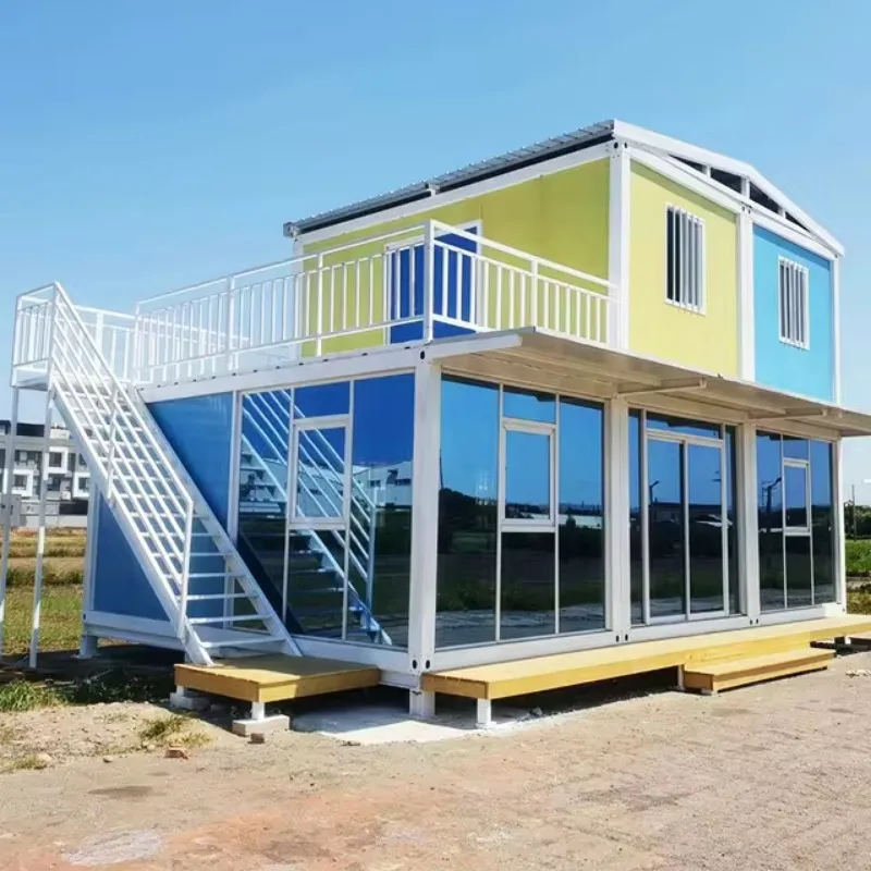 Wide Vision Double Glazed Container House Back Yard Prefabricated Container House Villa Luxury Prefab Office Building House