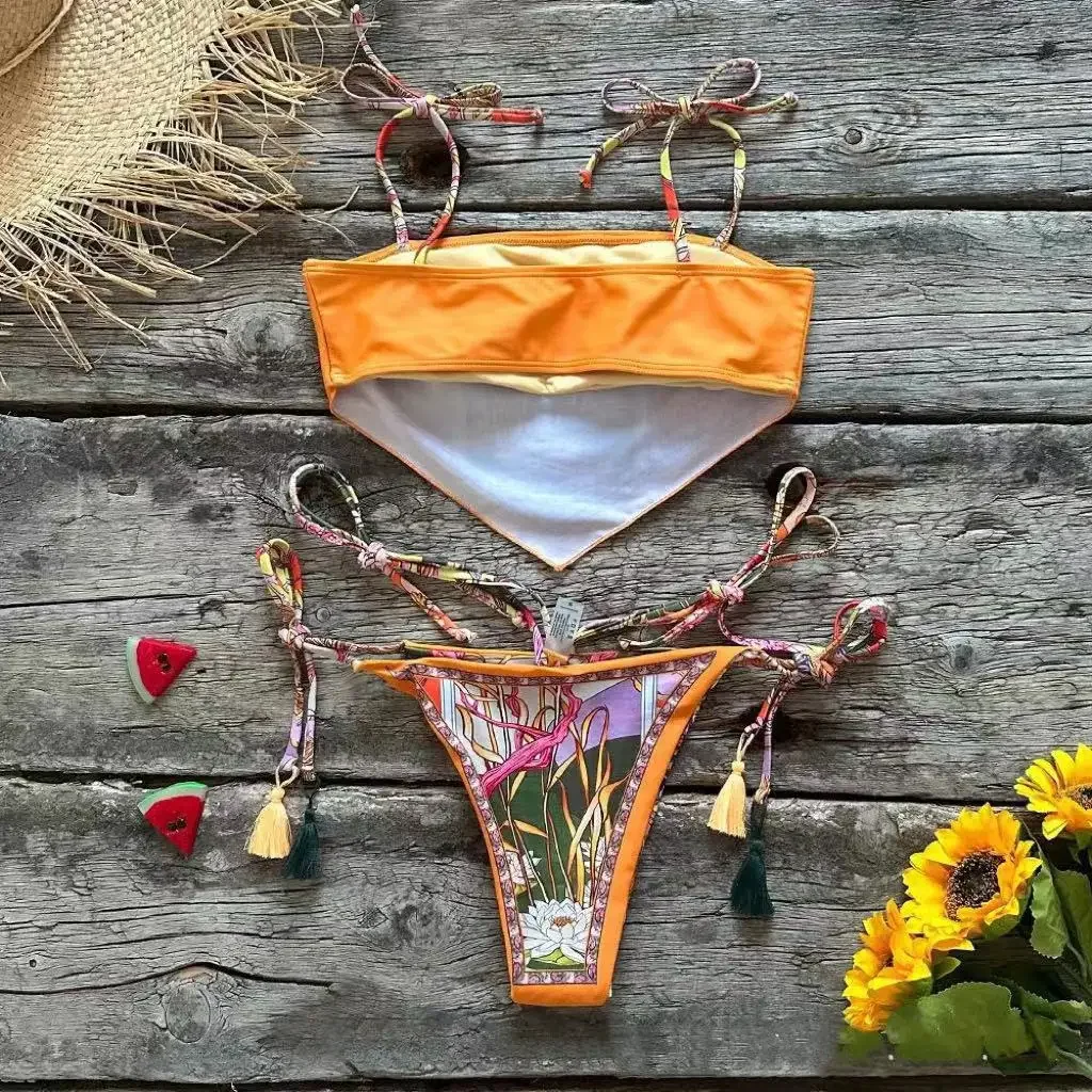 Hot Sale Of The Season Cross-Border One-Piece Slimming Thermal Spa Vacation Two-Piece Swimsuit Backless Belly Cover up Bikini Se