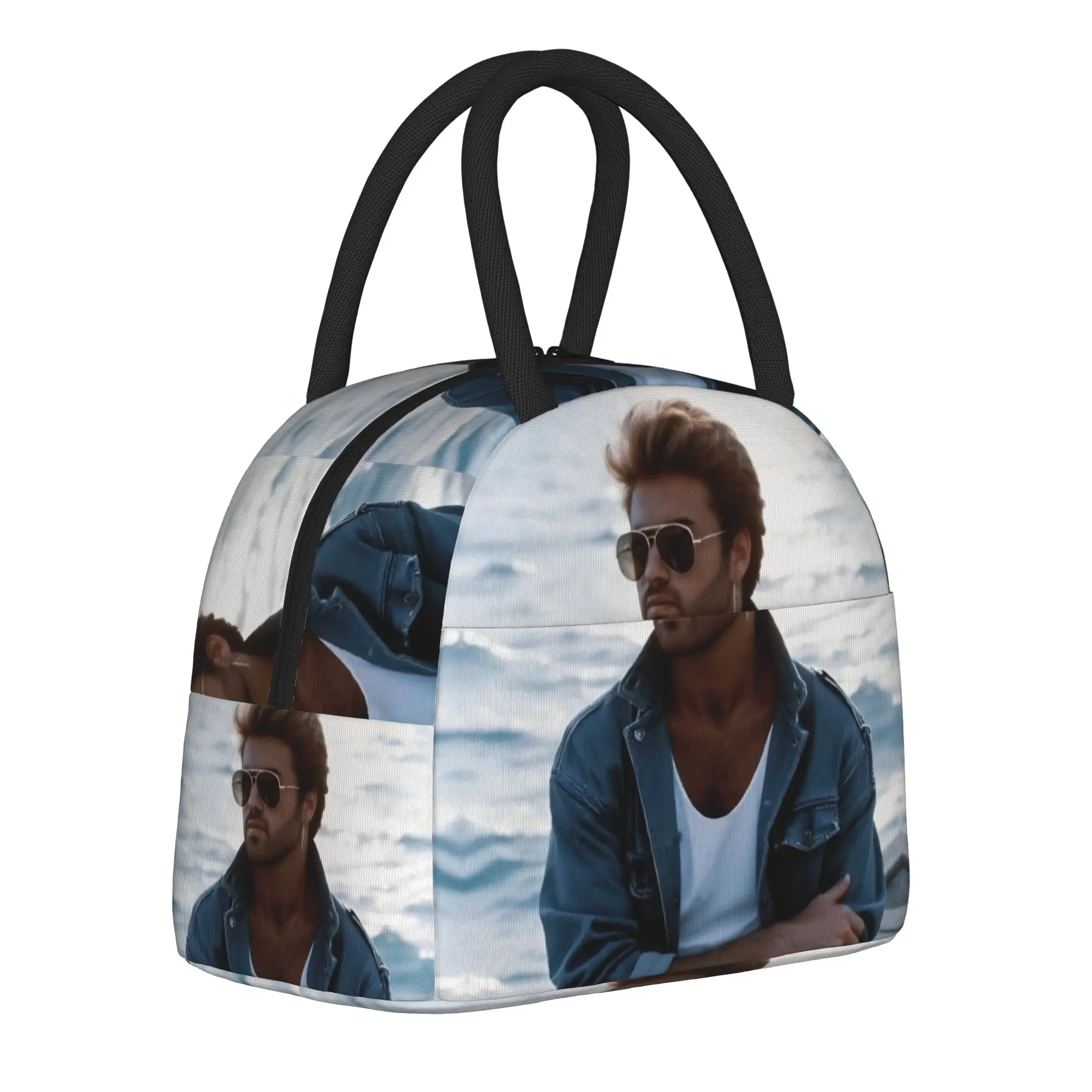George Michael Cool Singer Thermal Insulated Lunch Bags for School  Portable Bento Box Men Women Cooler Thermal Lunch Boxes