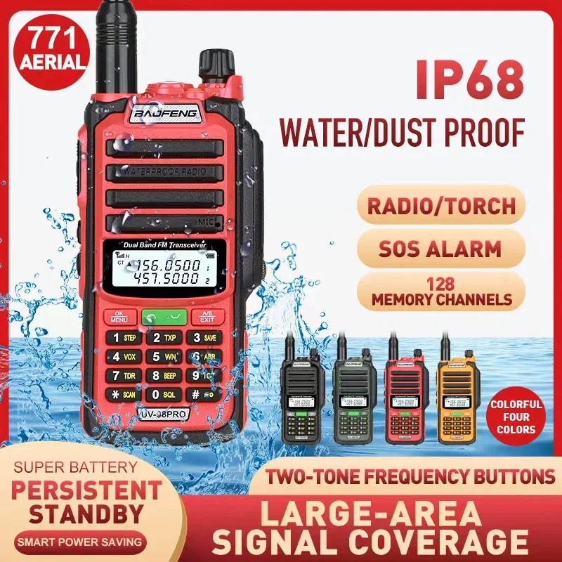 Baofeng Radio UV 98PRO IP67 Wireless Copy Frequency Type-C Long Range Walkie Talkies Communication Two Way Ham Radio