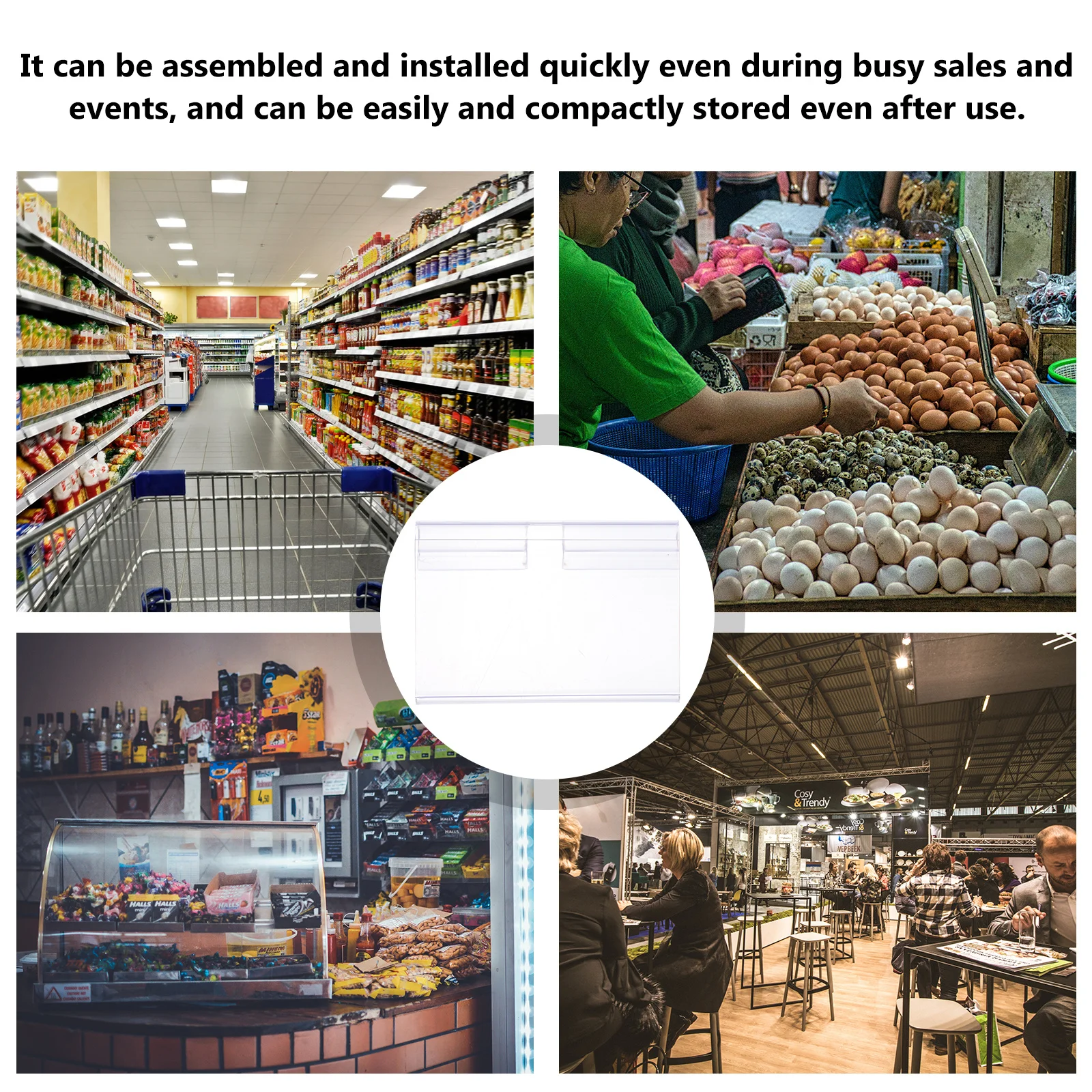 

50Pcs Stable Price Tag Holders Multi-Use Design for Retail Stores Easy to Install and Store Supermarket Accessories