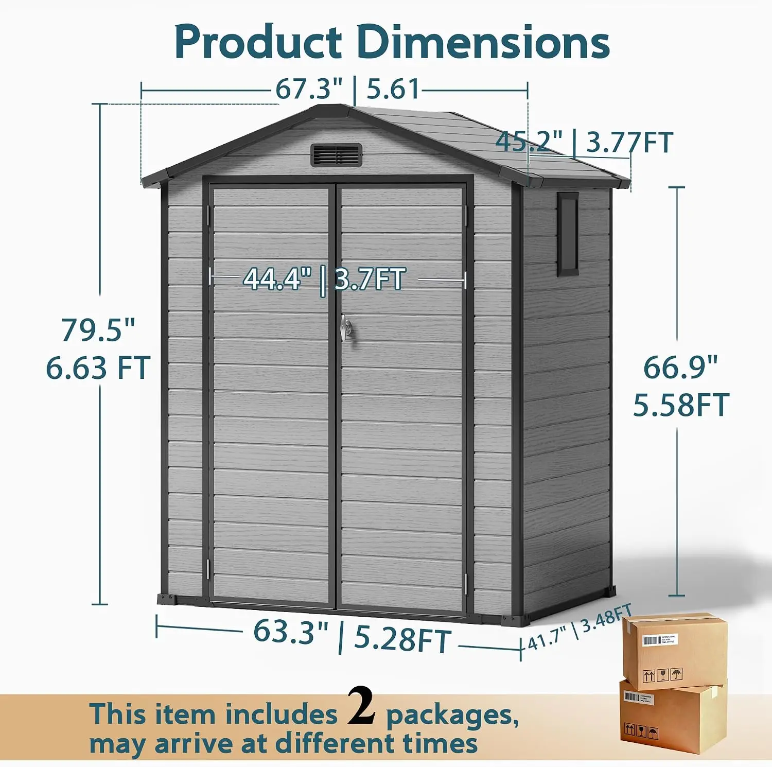 Backyard 6X4Ft Plastic Storage Shed Floor Included Drain Groove Feature