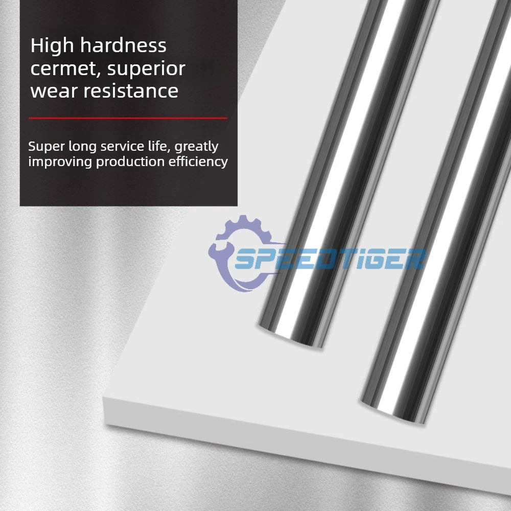 Cermet Solid Round Blank, Fully Ground Hard Alloy Rod Wear Resistant Engraving Bar for Precision Machining Size 3/4/6/8/10/12mm