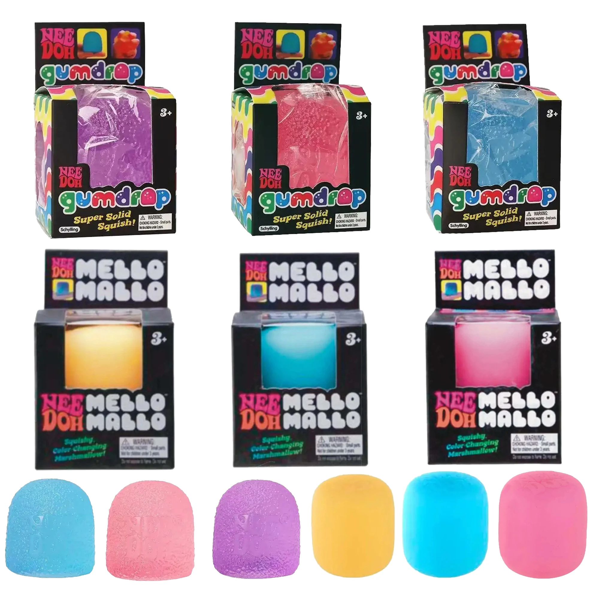 Image of NeeDoh Style Squishy Stressabbau-Spielzeug Gummibonbon-Zylinderform Fidget Squeeze Balls Super Solide & Angstlösende Sensorische Spielzeuge