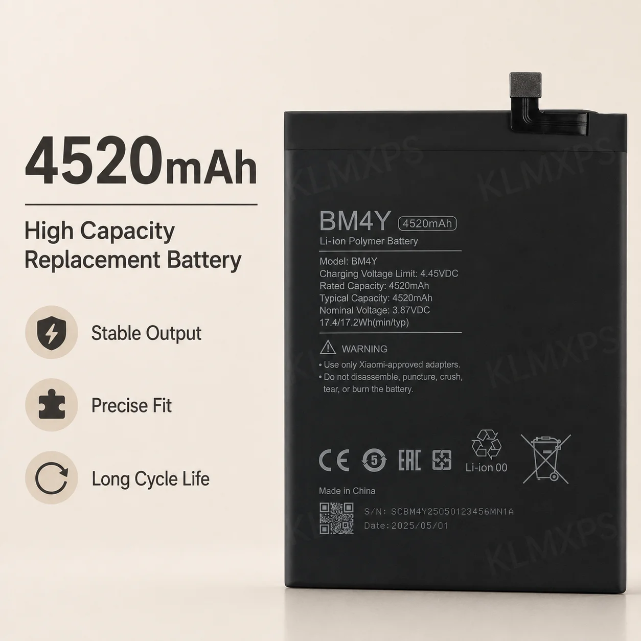 2026 Years Replacement Battery BM4Y For Xiaomi Poco F3 Mi 11i Redmi K40 Pro 4520mAh Long Lasting Phone Cells Compatible