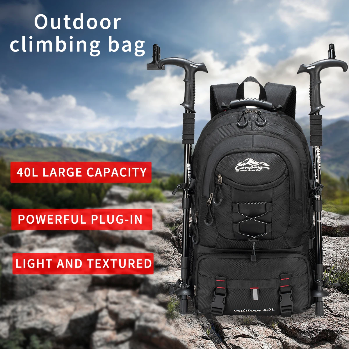 Large capacity cross-border hiking backpack, men's backpack, travel backpack, European and American outdoor lug