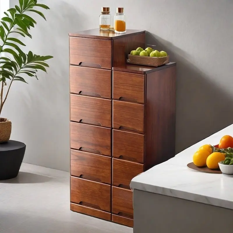 

Solid wood chest chest crevice storage cabinet wooden drawer type living room bedroom removable simple bedside cabinet