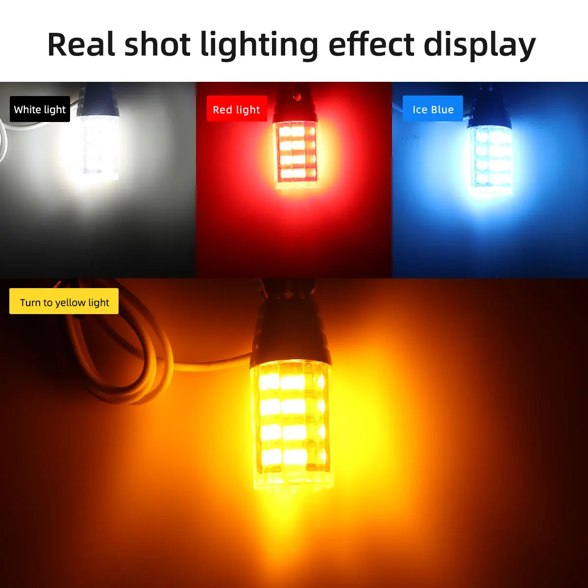 2 قطعة T15 902 904 906 912 921 W16W LED لمبات دراجة نارية بدوره إشارة Canbus يوم تشغيل ضوء 48SMD ثنائي اللون 3014 رقاقة 12 فولت 5 واط #6