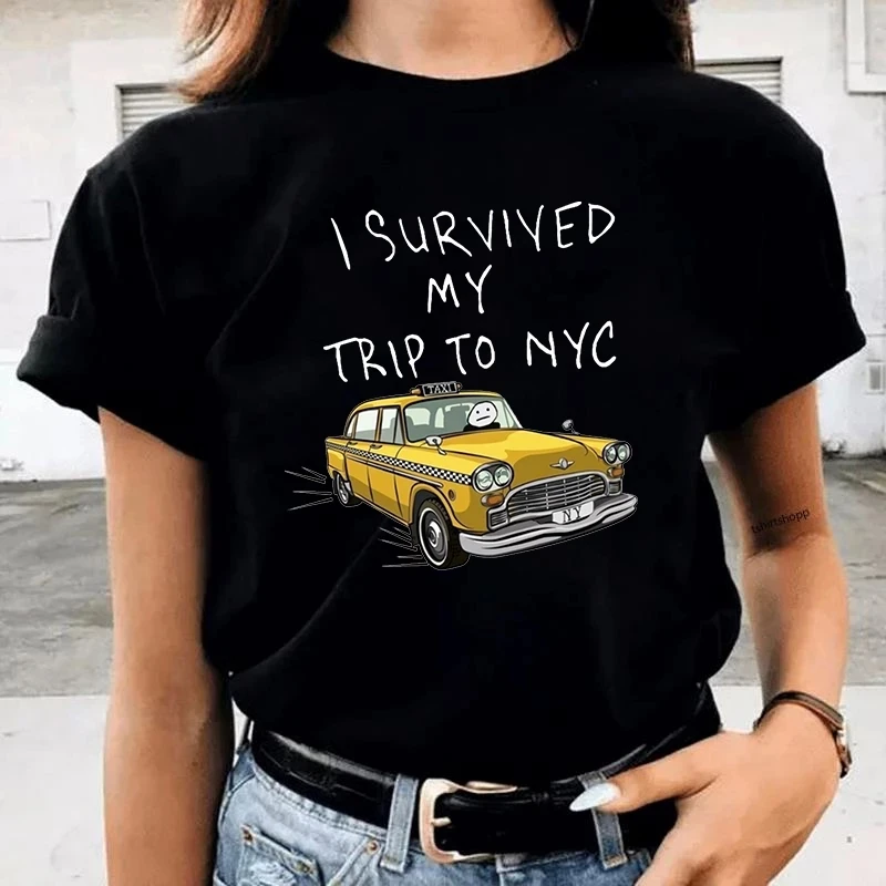 Tom Holland Same Style T-shirts Men I Survived My Trip To NYC T Shirt Cartoon Tops Casual Streetwear Unisex Fashion TShirt Male