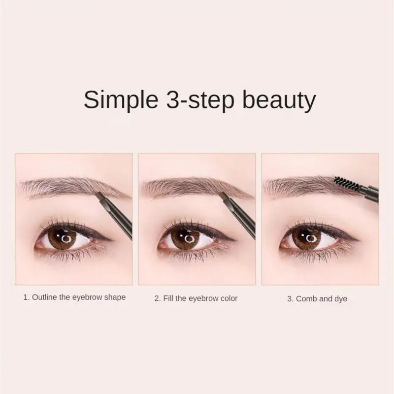 6Colors Double-Ended Eyebrow Pencil Auto Rotating Waterproof Ultra Fine Eyebrow Tattoo Long Lasting Professional Eye Makeup Tool