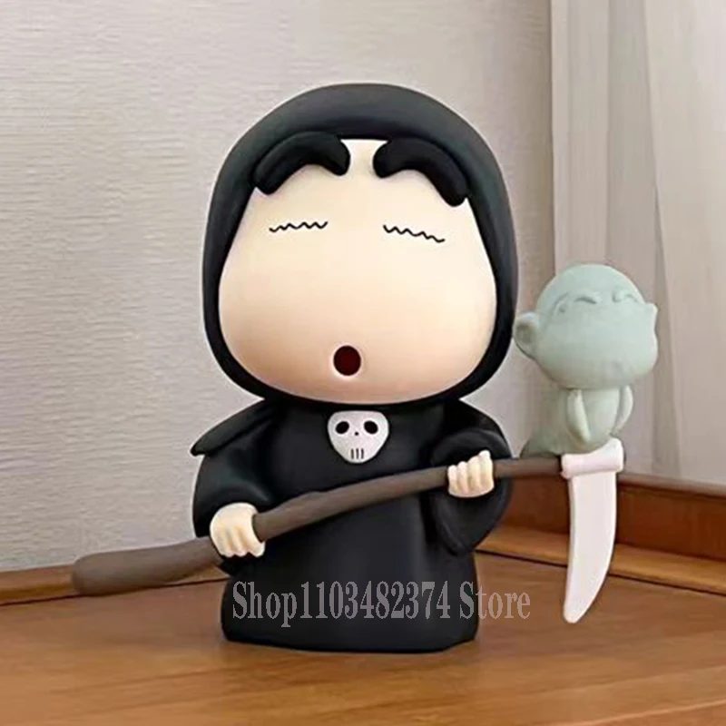 

10cm Anime Crayon Shin Chan Figurine Death Ghost Nohara Shinnosuke Figures COS Spectre Dolls PVC Collection Model Creative Toys