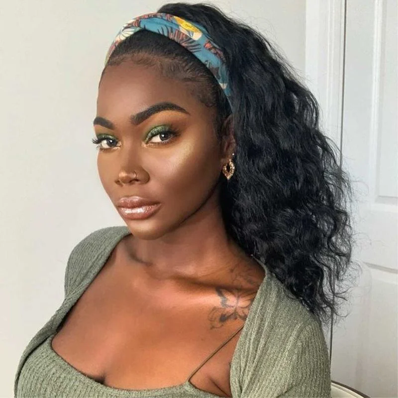 Headband Wigs Loose Deep Wave Human Hair Wigs 230% Density Glueless Wig Deep Curly Beginner Friendly Wear And Go Wig