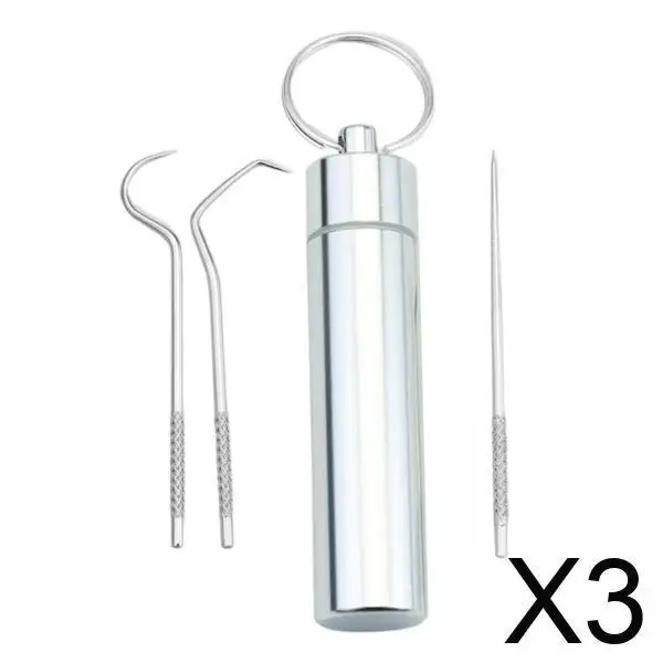 

Toothpick Holder Set Metal Toothpicks Non Slip Tube Portable Teeth Cleaning Kit for Camping Hiking Travel Tooth Care